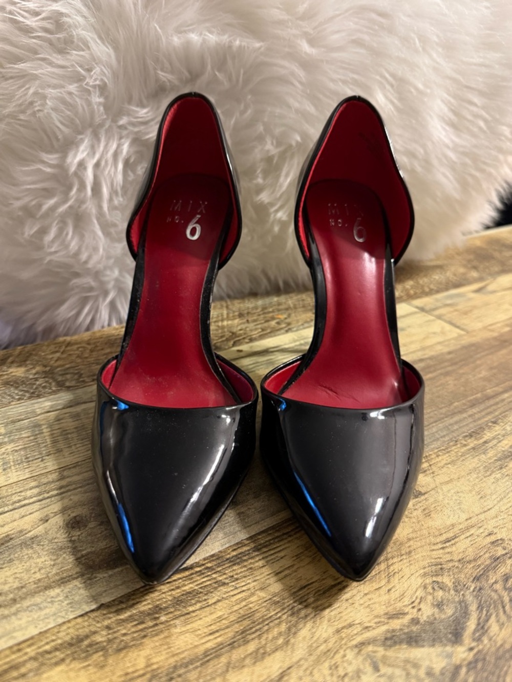 Mix No. 6 Black Patent Pointed Toe D’Orsay Pumps Size 7